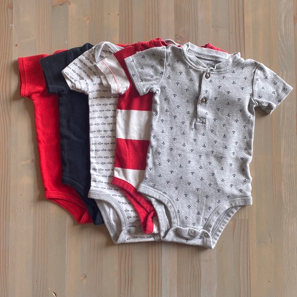 Carter's Other - Baby Toddler Boys Girls Short Sleeve Bodysuits Bundle Lot 12-18 Months